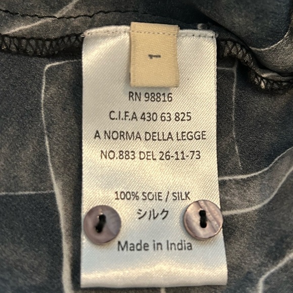 Cotelac 100% silk Black with gold birds Blouse - Picture 6 of 7